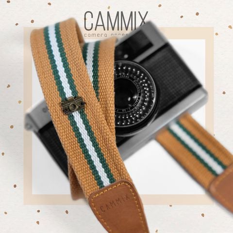  [NEW] Dây đeo máy ảnh - Dây sọc - Vàng sọc xanh - Camera Strap dành cho Fujifilm, Sony, Canon, Nikon... - Made by Cammix 