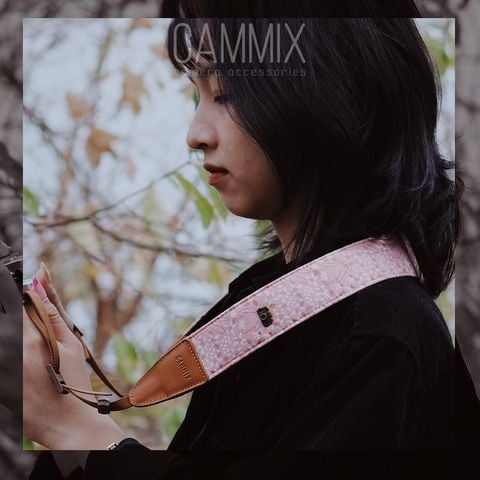  [NEW] Dây đeo máy ảnh - Camera Strap hoạ tiết thỏ hồng dành cho máy ảnh Sony, Fuji, Canon, Nikon,.... - Made by Cammix 