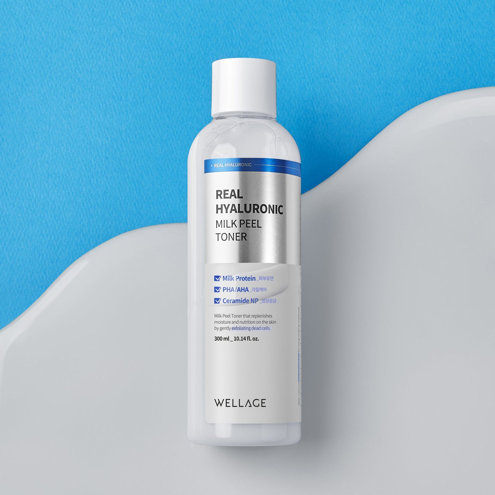  Sữa dưỡng da Wellage Real Hyaluronic Milk Pell Toner 300ml 