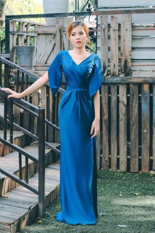 Đầm dạ hội Mia Selena màu xanh thiết kế tuyệt đẹp