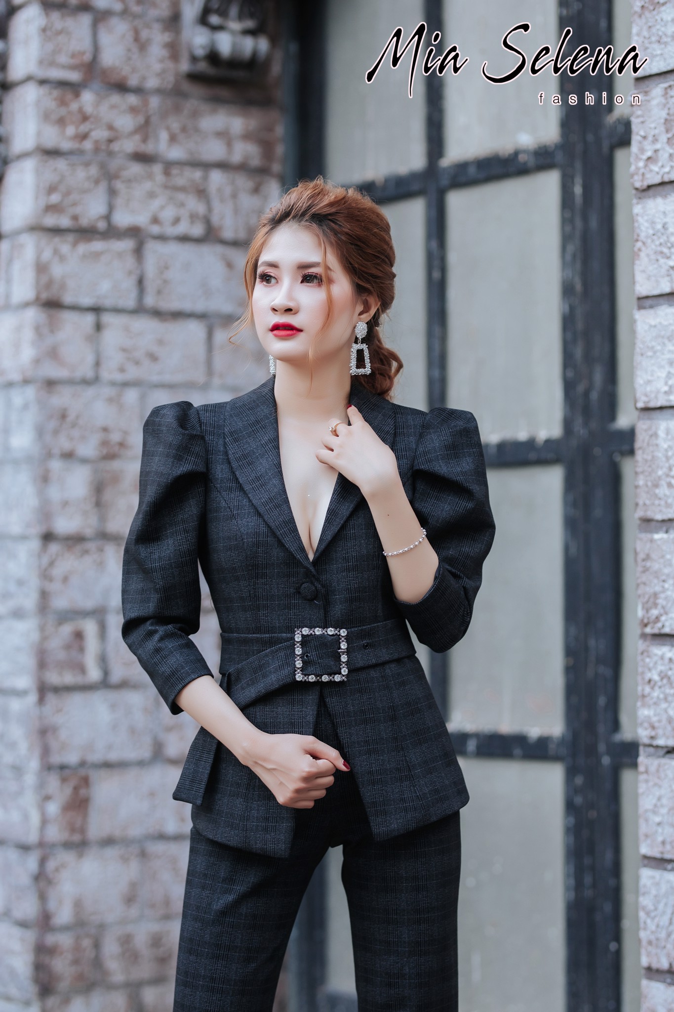 Vest cao cấp Mia Selena thiết kế phong cách ,trẻ trung (Caro nhuyễn)