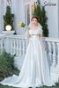 Đầm cưới Mia Selena thiết kế bẹt vai kết hoa trước ngực sang trọng ( Trắng )