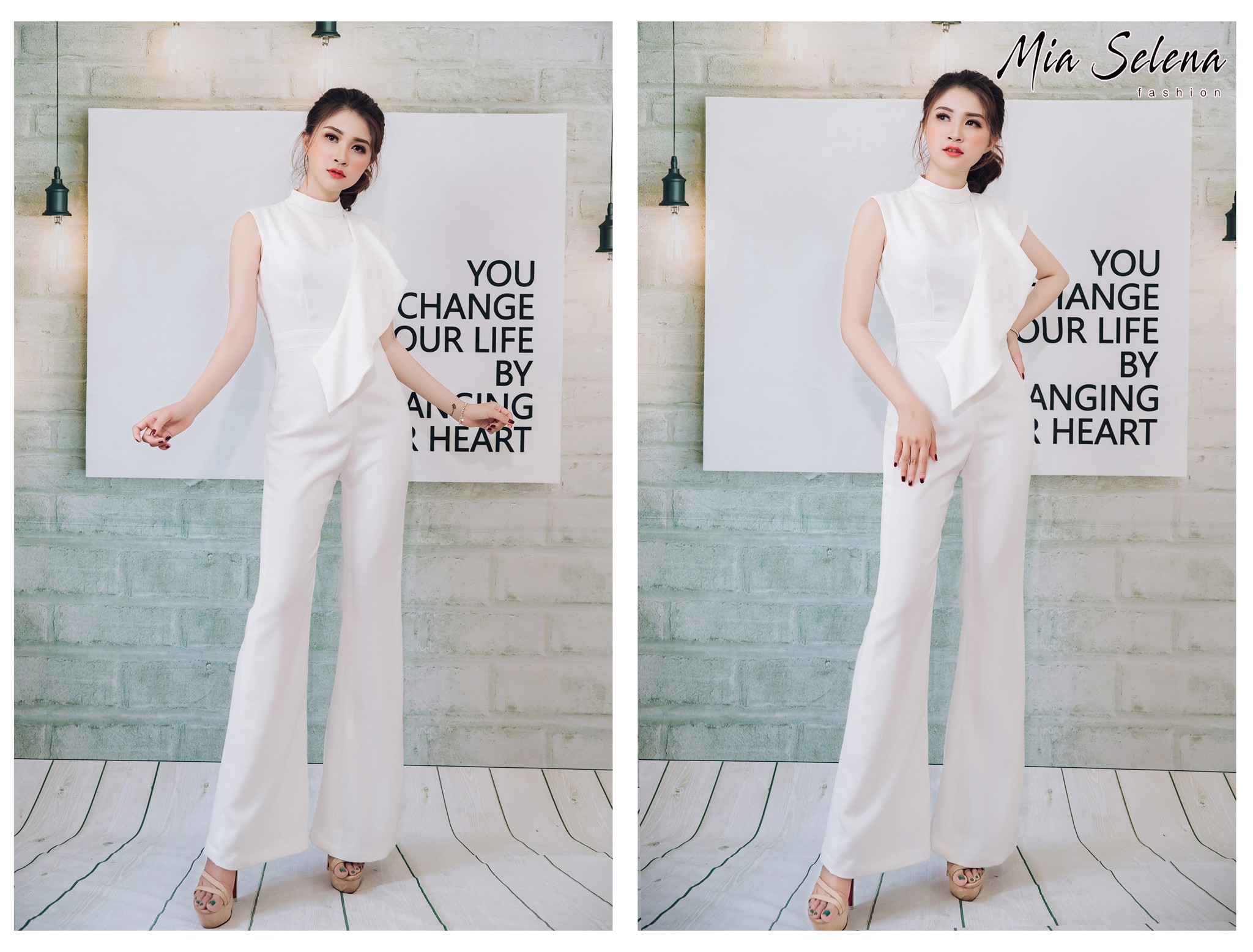 Jumsuit thời trang Mia Selena thiết kế trẻ trung phong cách (Trắng)