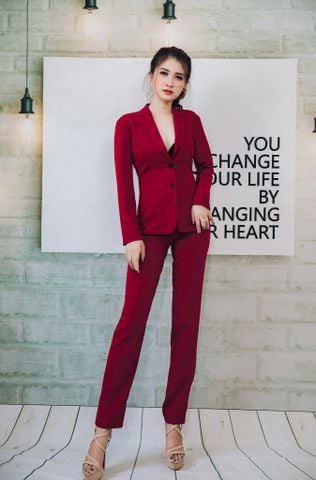 Bộ vest Mia Selena thiết kế sang chảnh ( Đỏ đô)