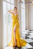 Đầm dạ hội Mia Selena thiết kế hai dây kết cườm phối hoa tuyệt đẹp (Vàng )