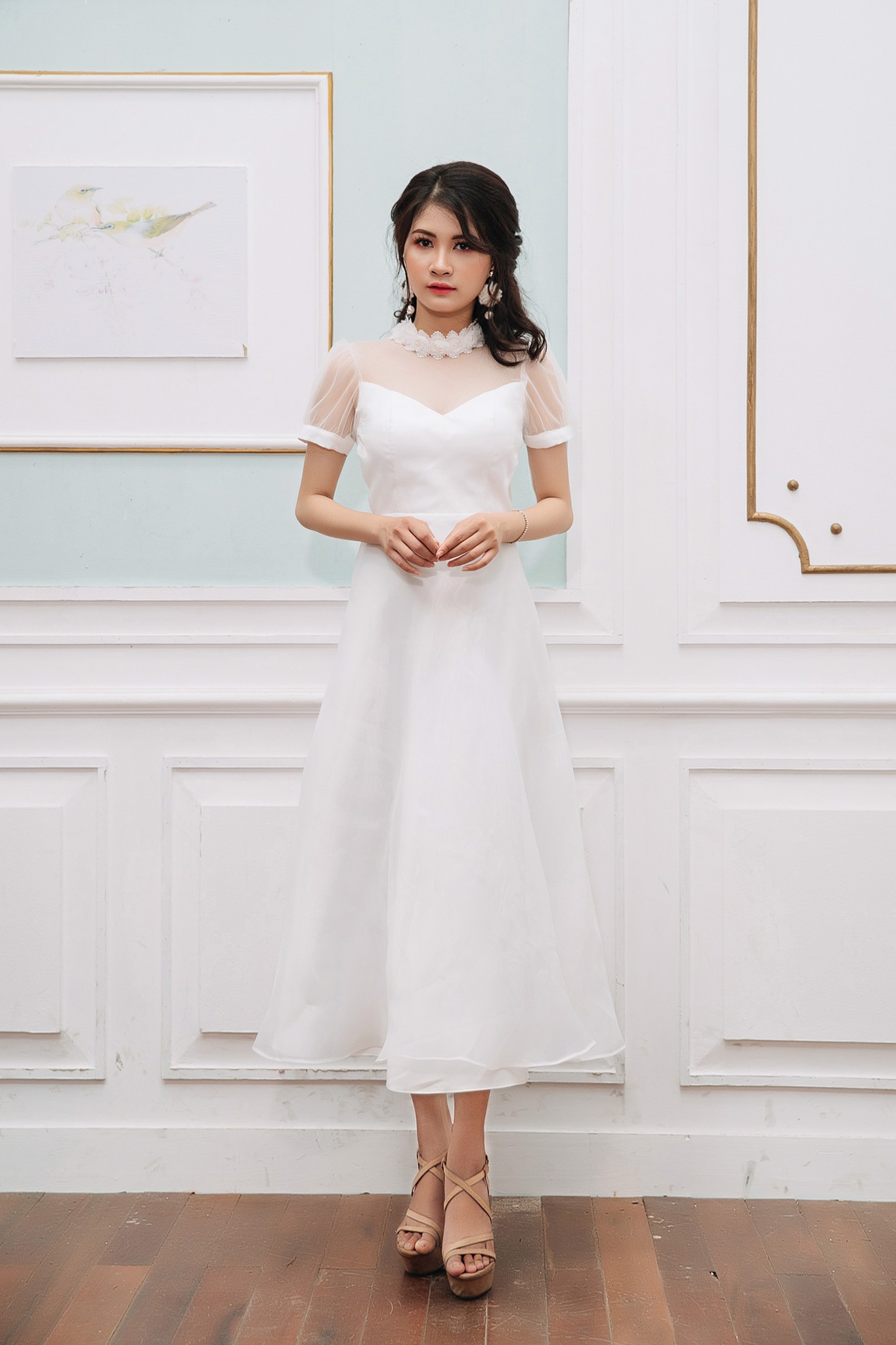 Đầm Mia Selena thiết kế phong cách kiểu Hàn Quốc (Trắng)