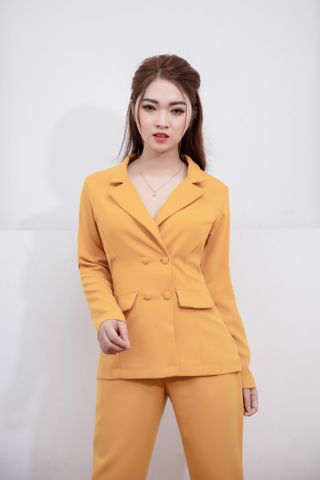 Bộ vest  Mia Selena quần ôm thiết kế sang trọng  (Vàng)