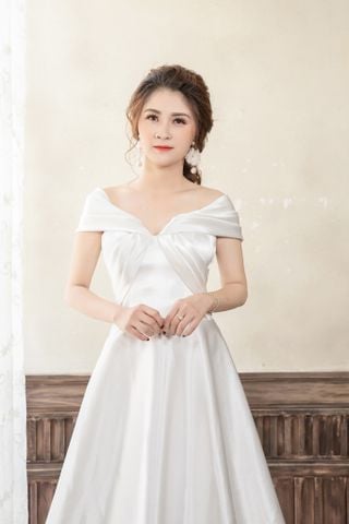 Đầm cưới  Mia Selena  vai ngang thiết kế cực tôn dáng (Trắng)