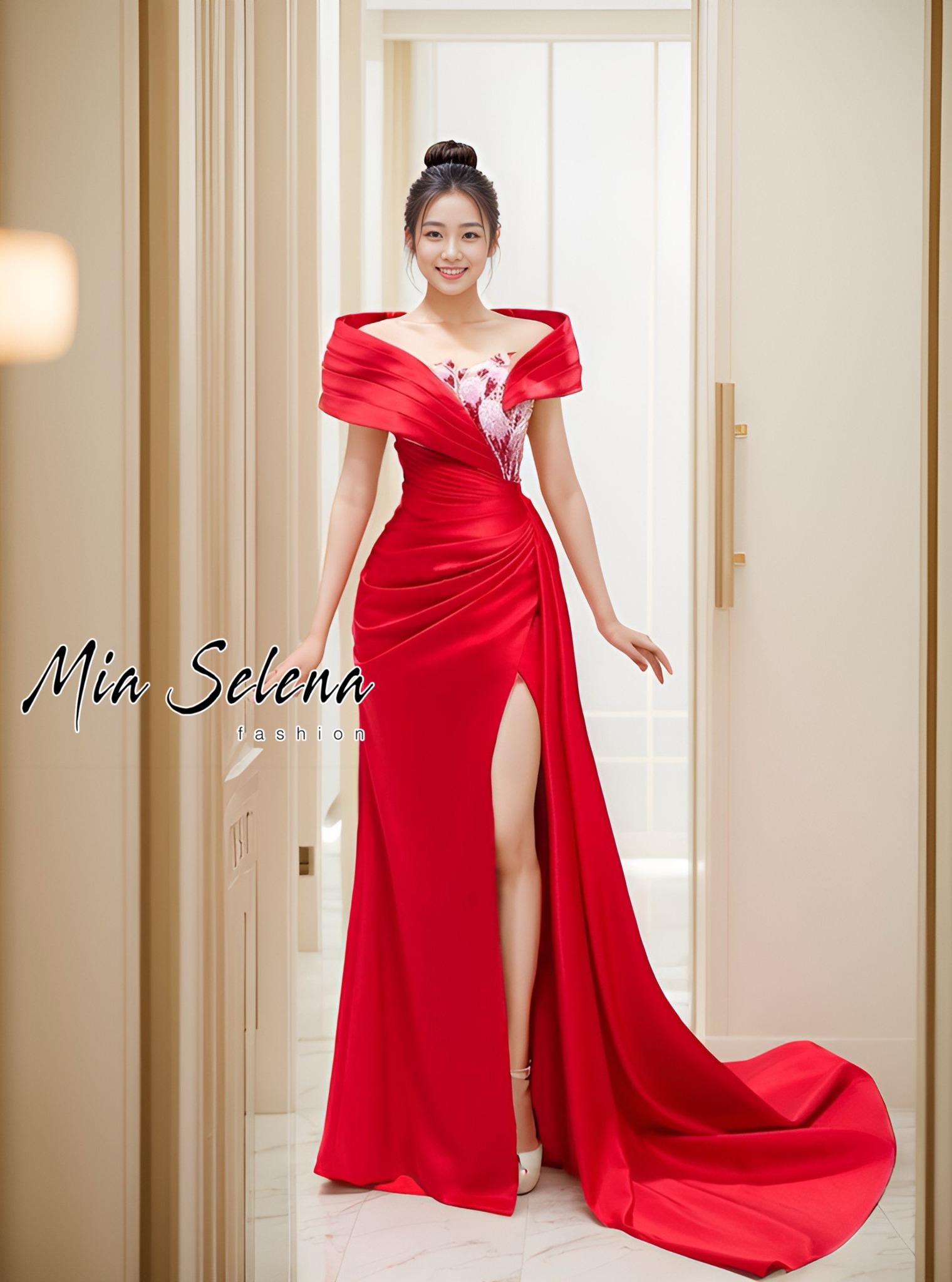 Đầm đỏ dạ hội thiết kế  sang trọng quyến rũ