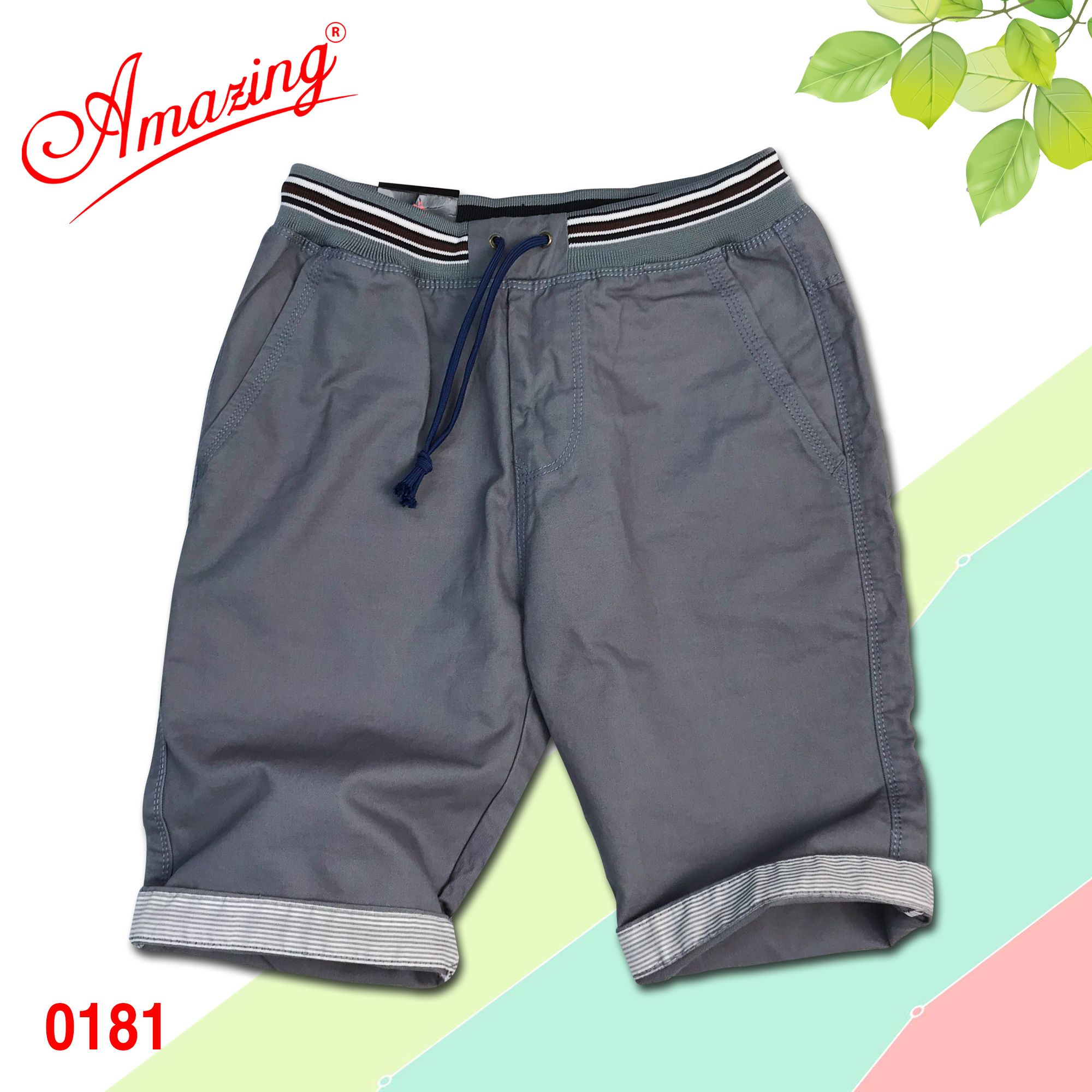  Quần short kaki Amazing, lưng thun có giây rút, vải co giãn nhẹ, màu sắc đa dạng, có big size 