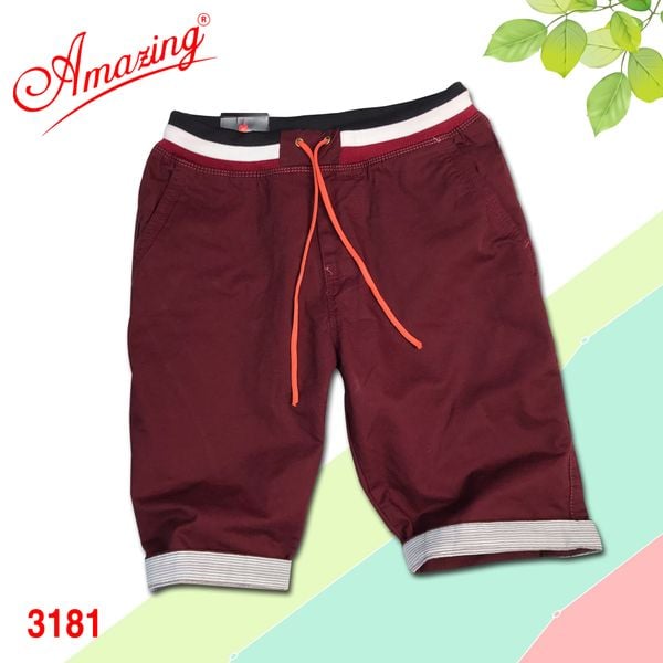  Quần short kaki Amazing, lưng thun có giây rút, vải co giãn nhẹ, màu sắc đa dạng, có big size 