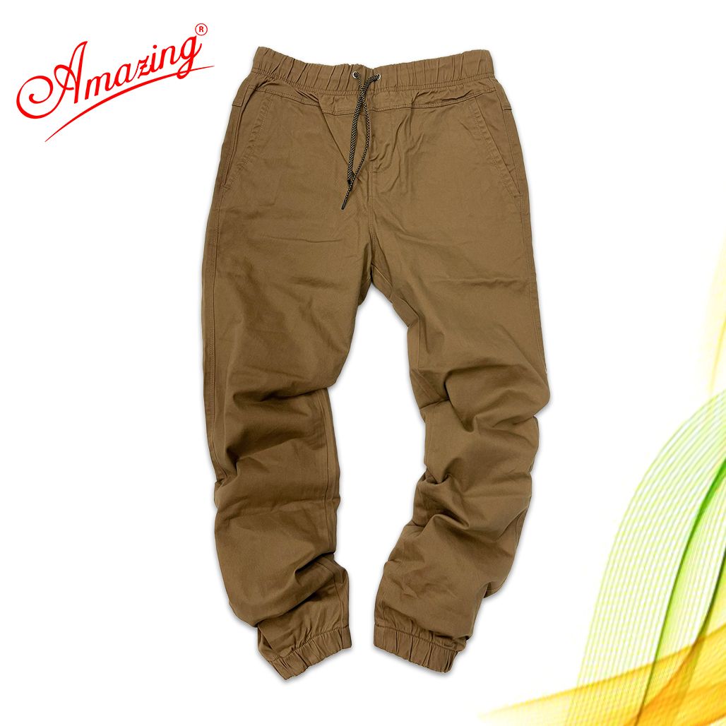  Quần Jogger big size, kaki nam Amazing, gấu bo chun, dáng thể thao năng động, vải co giãn nhẹ, màu cafe 