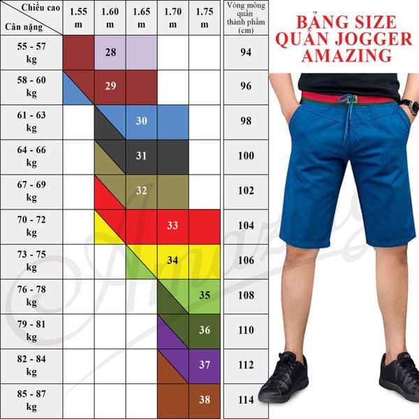  Quần short kaki Amazing, lưng thun có giây rút, vải co giãn nhẹ, màu sắc đa dạng, có big size 