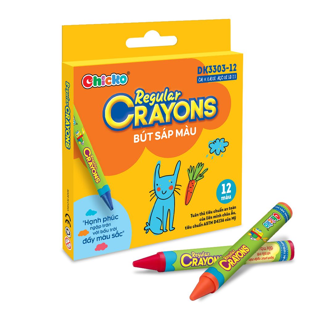 Bút Sáp Màu Reglar Crayons (12 Màu) DK3303-12