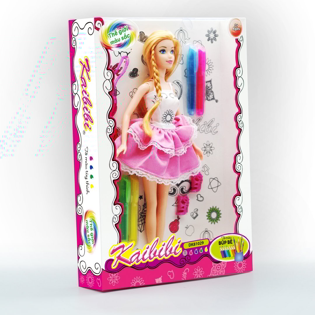 Tranh tô màu công chúa barbie cực kỳ dễ thương cho bé yêu
