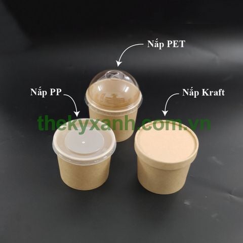 Ly Giấy Kraft 16oz - 500 ml - Đựng thức ăn, Salad, Bánh, Soup...