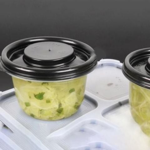 Tô Nhựa Trong PP 360ml + Nắp Đen Đựng Soup, Canh, Sốt,...
