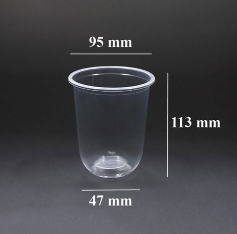 Ly Nhựa PP95 - 500ml Đáy Bầu Đựng Trà Sữa, Sinh Tố, Rau Má, Nước Ép, Trà Tắc