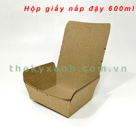 Hộp Giấy Kraft Nắp Đậy – 600 ml
