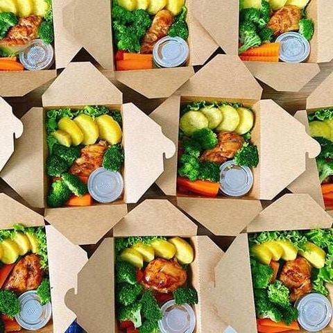 Hộp Giấy Kraft Nắp Gài 34oz - 1000ml  / Hộp giấy đựng thực phẩm, trái cây