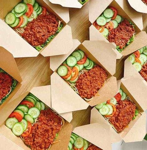 Hộp Giấy Kraft Nắp Gài 66oz - 2000ml / Hộp giấy đựng thực phẩm, trái cây