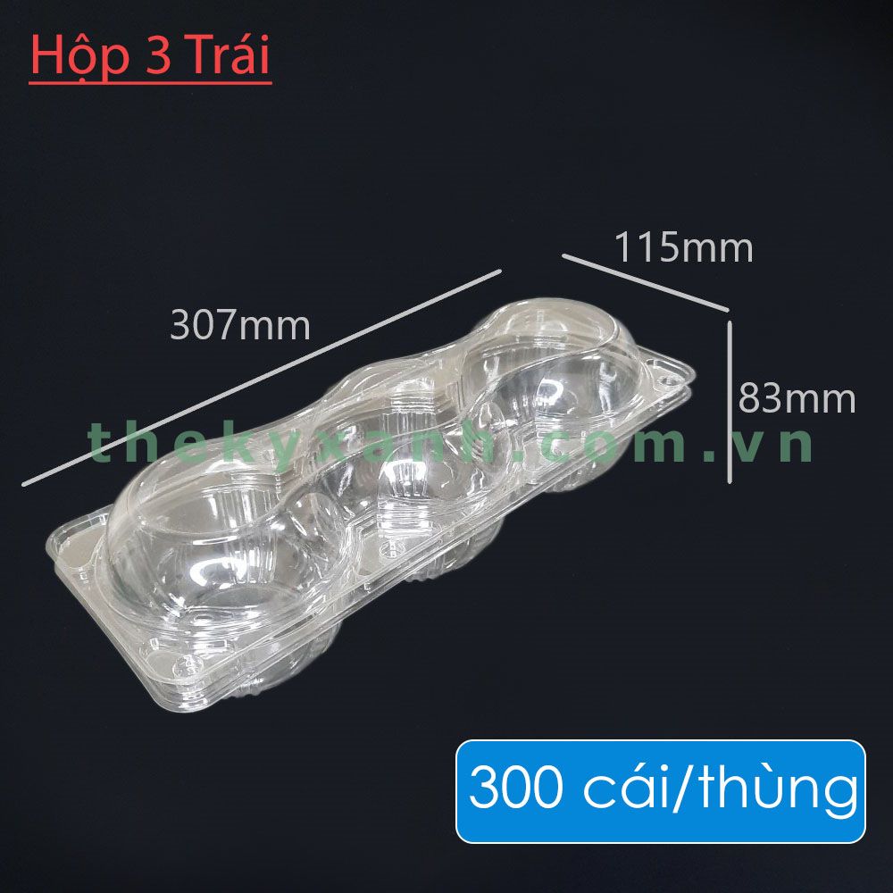  Hộp Nhựa 3 Trái (Ngăn) / Hộp nhựa đựng trái cây 