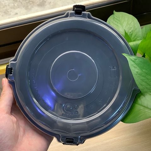 Tô tròn đế đen PP nắp trong 496 (khóa cài) Đựng Cháo, Hủ Tíu, Phở, Mì, Bún,...