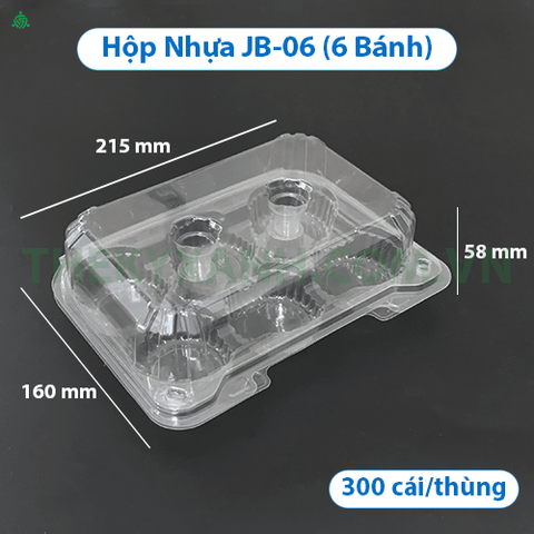 Hộp Nhựa PET JB-06 - Hộp 6 Bánh