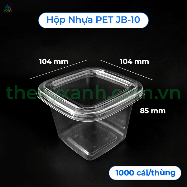  Hộp Nhựa PET JB-10 - Hộp Bánh Tiramisu, Pudding,... 