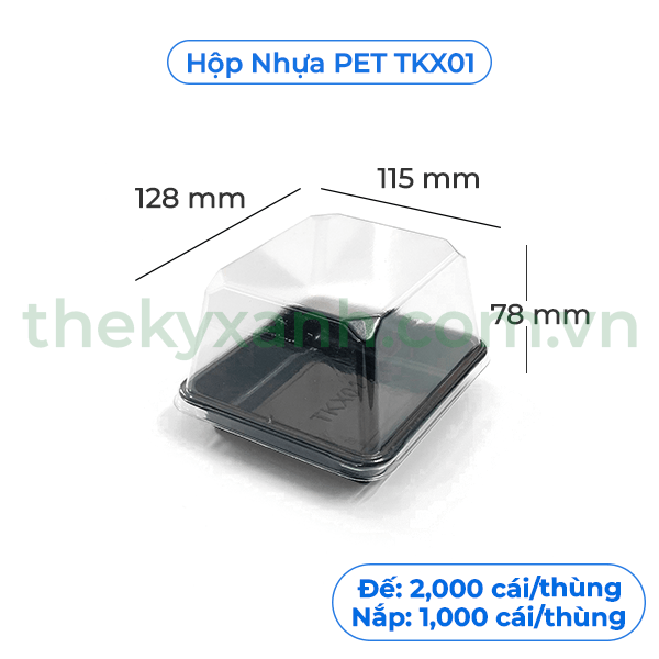  Hộp Bánh Nhựa PET TKX01 - Hộp bánh kem 