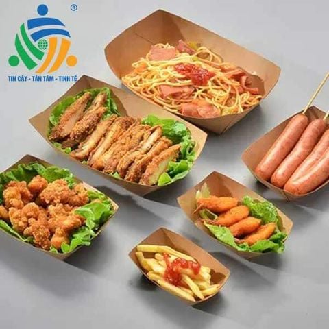 Khay Giấy Kraft 220*154*48  / Khay giấy đựng thực phẩm, trái cây