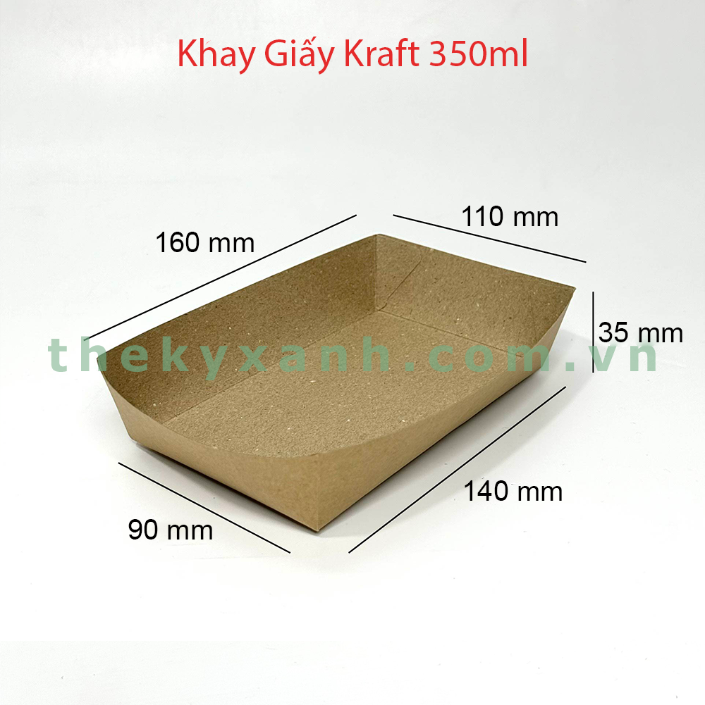  Khay Giấy Kraft 350ml / Khay giấy đựng thực phẩm, trái cây 