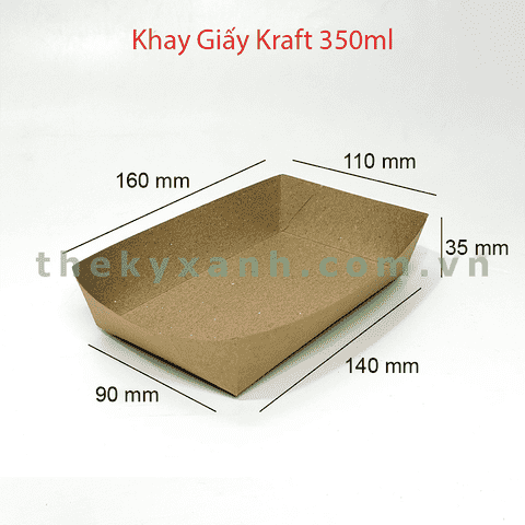 Khay Giấy Kraft 350ml / Khay giấy đựng thực phẩm, trái cây