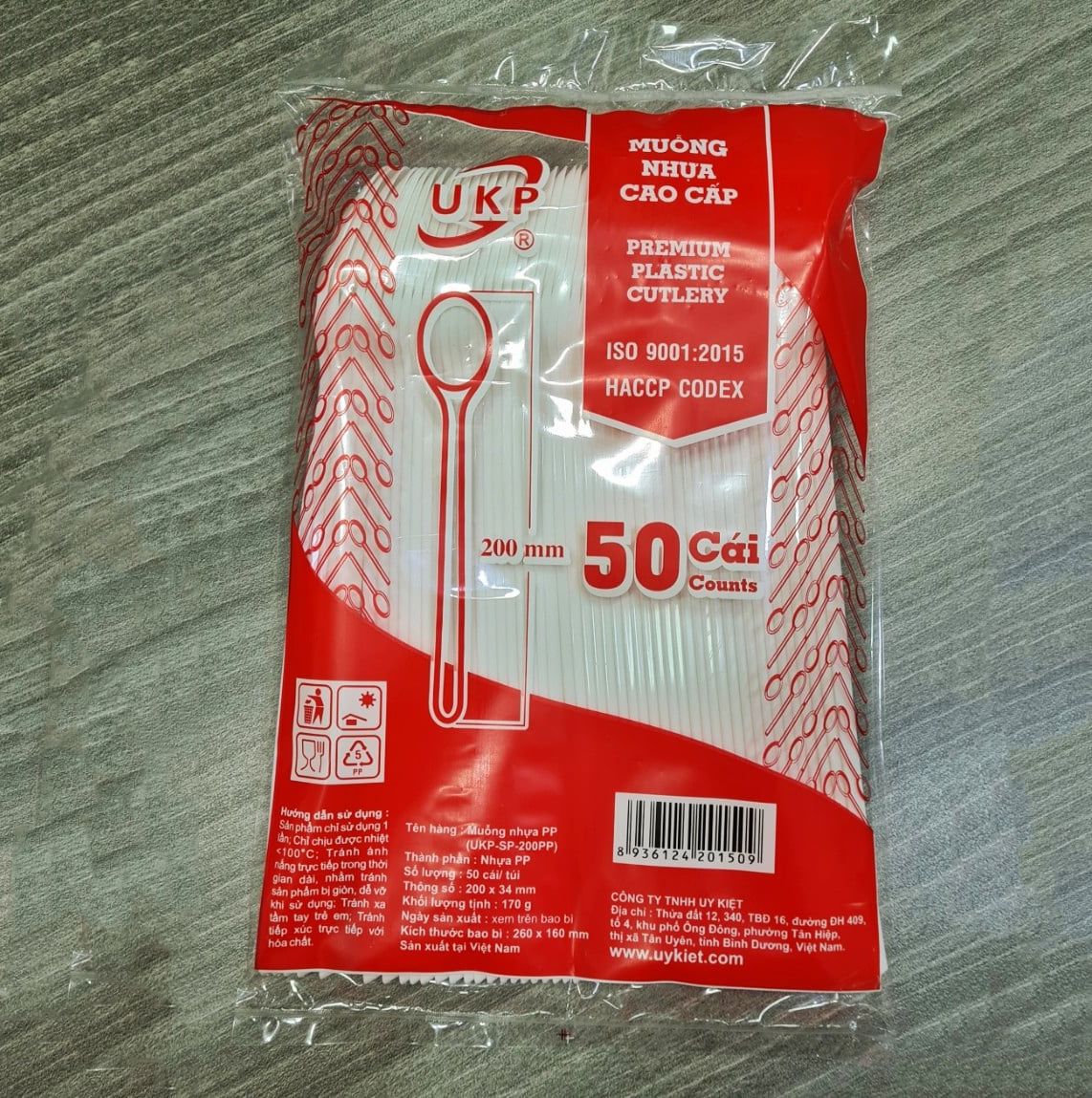  Muỗng Nhựa Trà Sữa Trắng Dài 20cm (SP-200) 