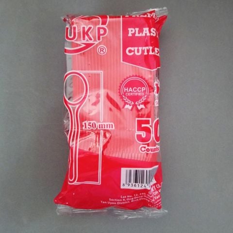 Muỗng Nhựa Trà Sữa, Muỗng Cơm Dùng 1 Lần Đỏ Dài 15cm