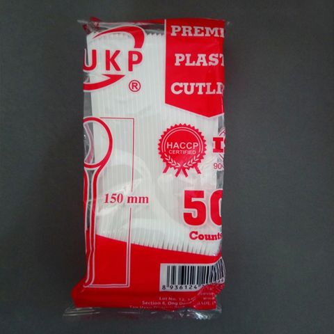 Muỗng Nhựa Trà Sữa, Muỗng Cơm Dùng 1 Lần Trắng Dài 15cm