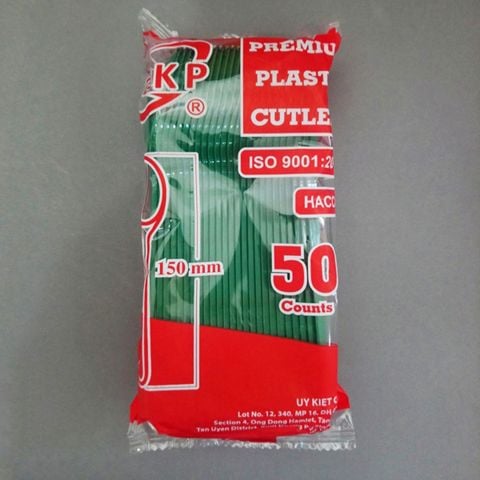 Muỗng Nhựa Trà Sữa, Muỗng Cơm Dùng 1 Lần Xanh Dài 15cm