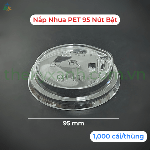 Nắp Nhựa PET 95 Nút Bật - Nắp Nhựa Không Dùng Ống Hút