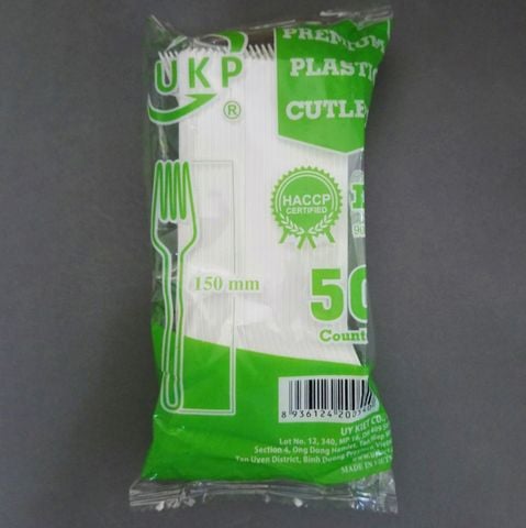 Nĩa Nhựa Trắng Dùng 1 Lần Dài 15cm