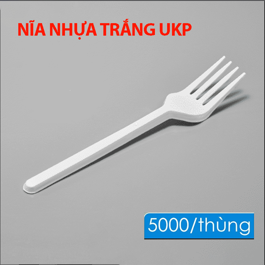  Nĩa Nhựa Trắng Dùng 1 Lần Dài 15cm 