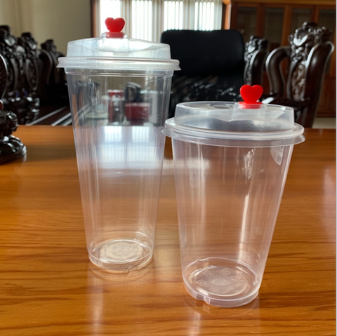 Ly Nhựa PP90 - 700ml Nắp Tim Đựng Trà Sữa, Sinh Tố, Nước Ép, Rau Má