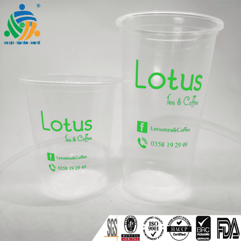 Ly Nhựa Đáy Bầu PP 95 - 500ml & 700ml (Lotus Tea & Coffee)