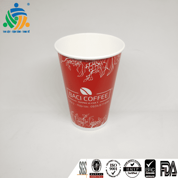  Ly Giấy 90 - 16oz 2PE (BACI COFFEE) 