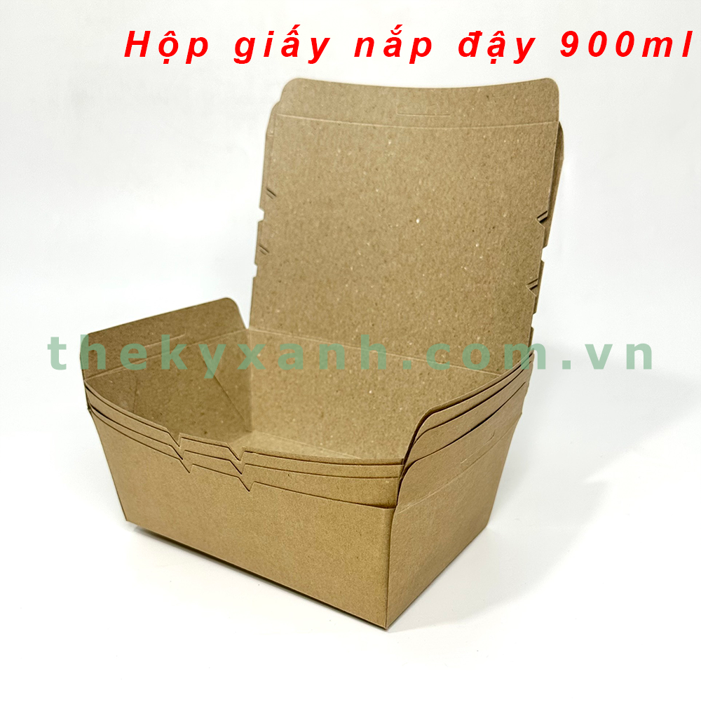  Hộp Giấy Kraft Nắp Đậy – 900 ml 