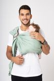  BUBI Ring Sling Gen 1 - Xanh trời - Linen cotton 