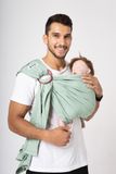  BUBI Ring Sling Gen 1 - Xanh trời - Linen cotton 