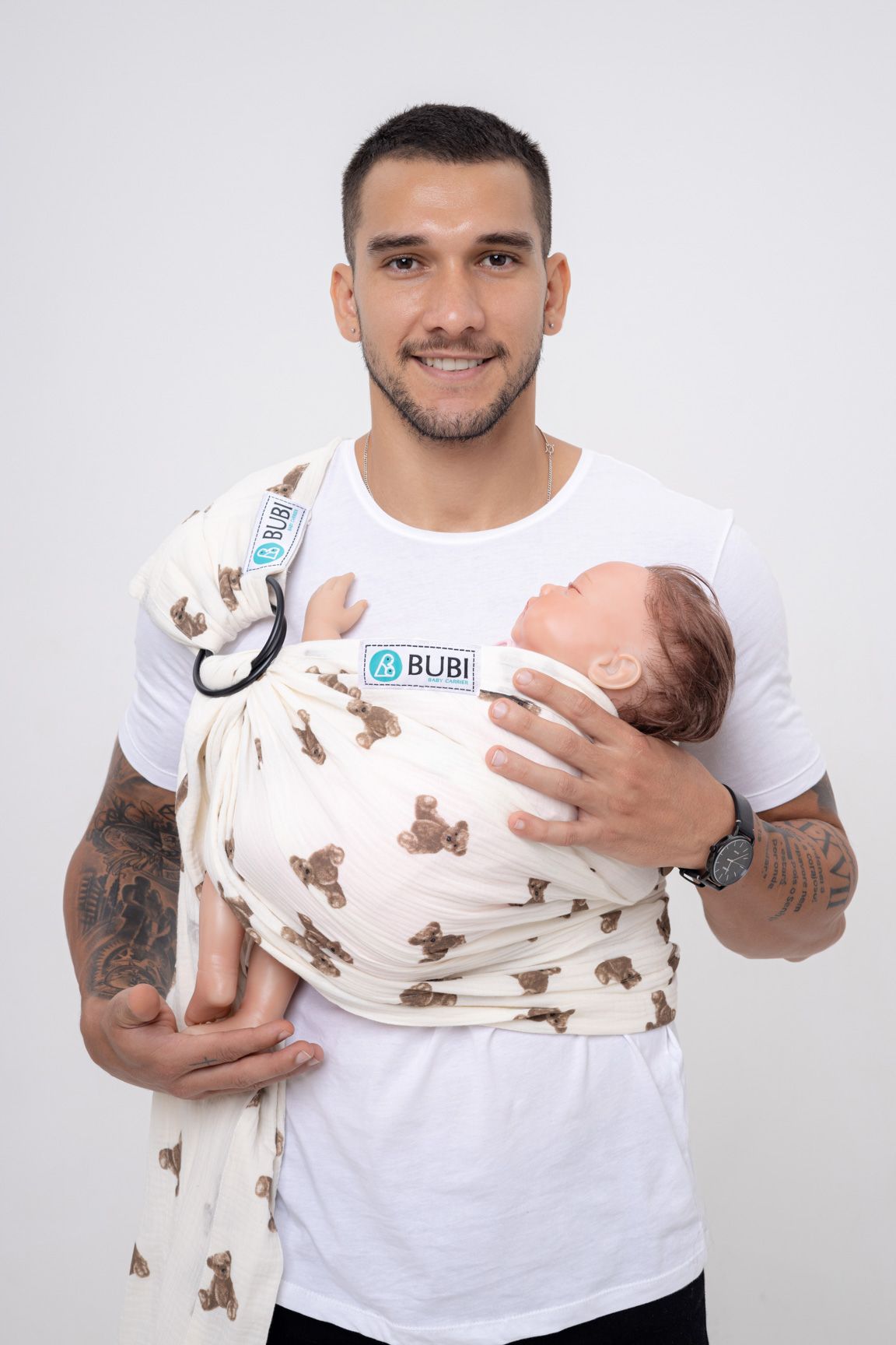  BUBI Ring Sling Gen 1 - Muslin Cotton - Gấu bear 