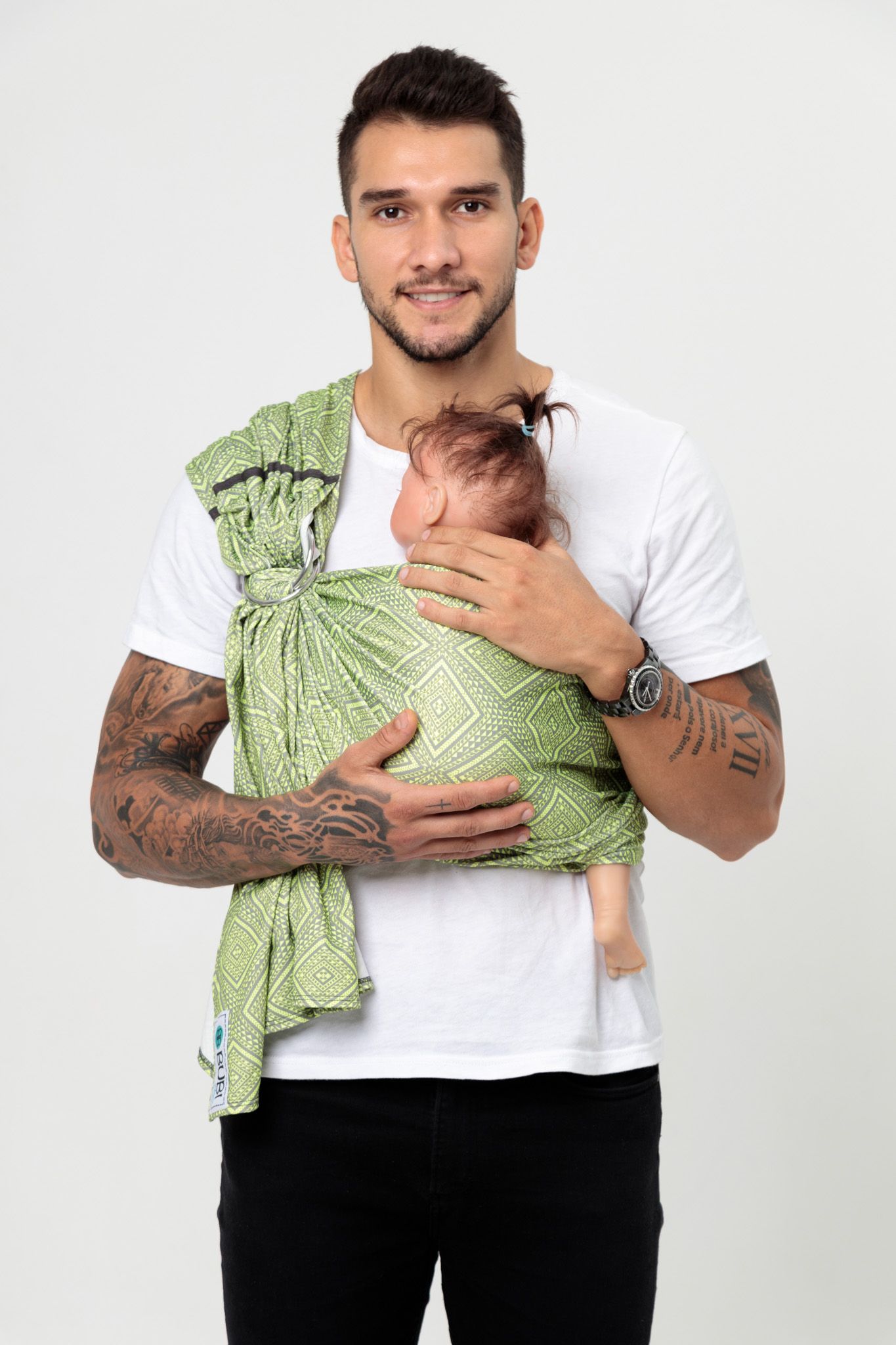  BUBI Ring Sling Gen 1 - Thun 4 chiều - Xanh lập thể 