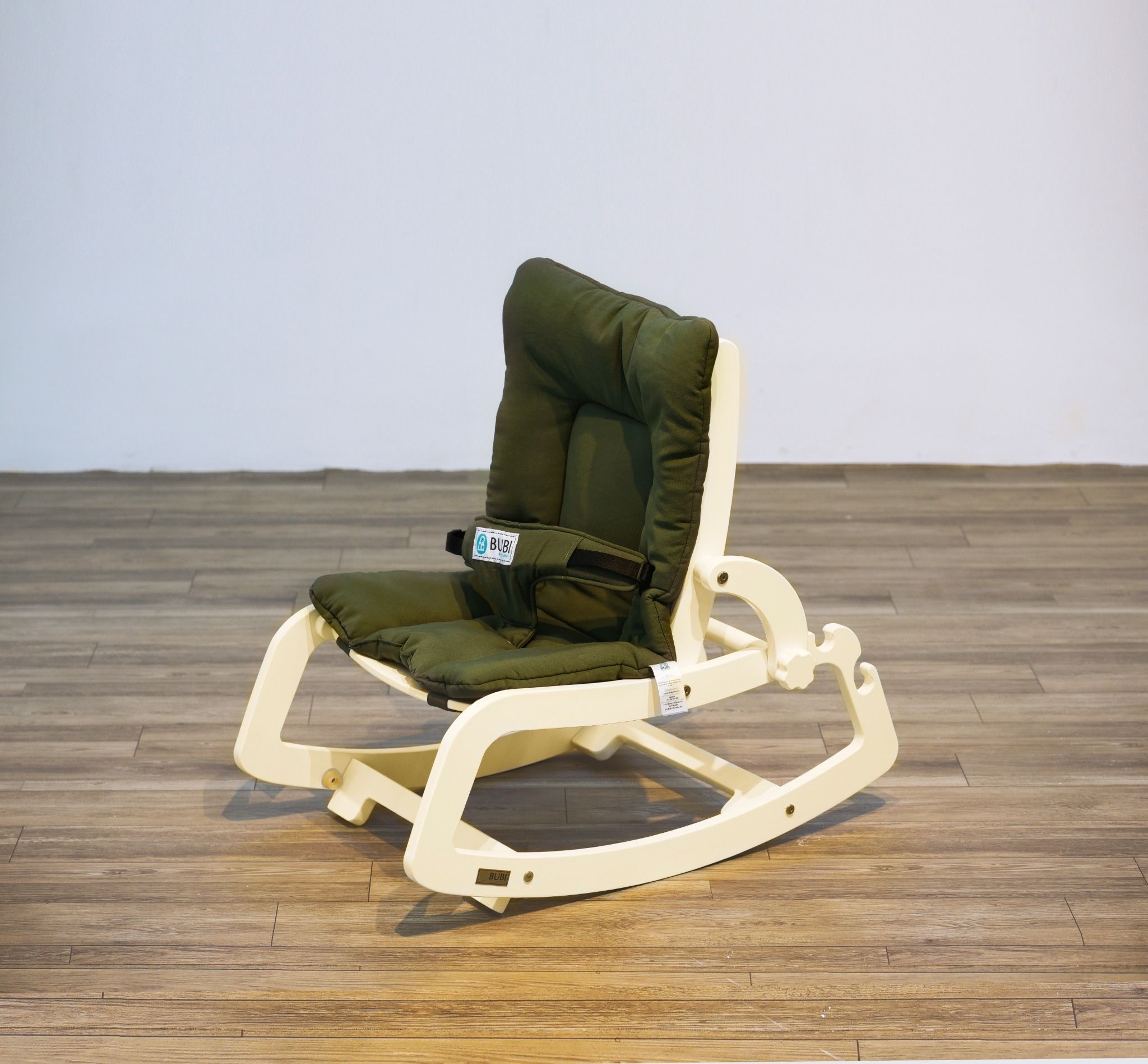  BUBI Bouncer V2 - Cream Frame w Green Top 