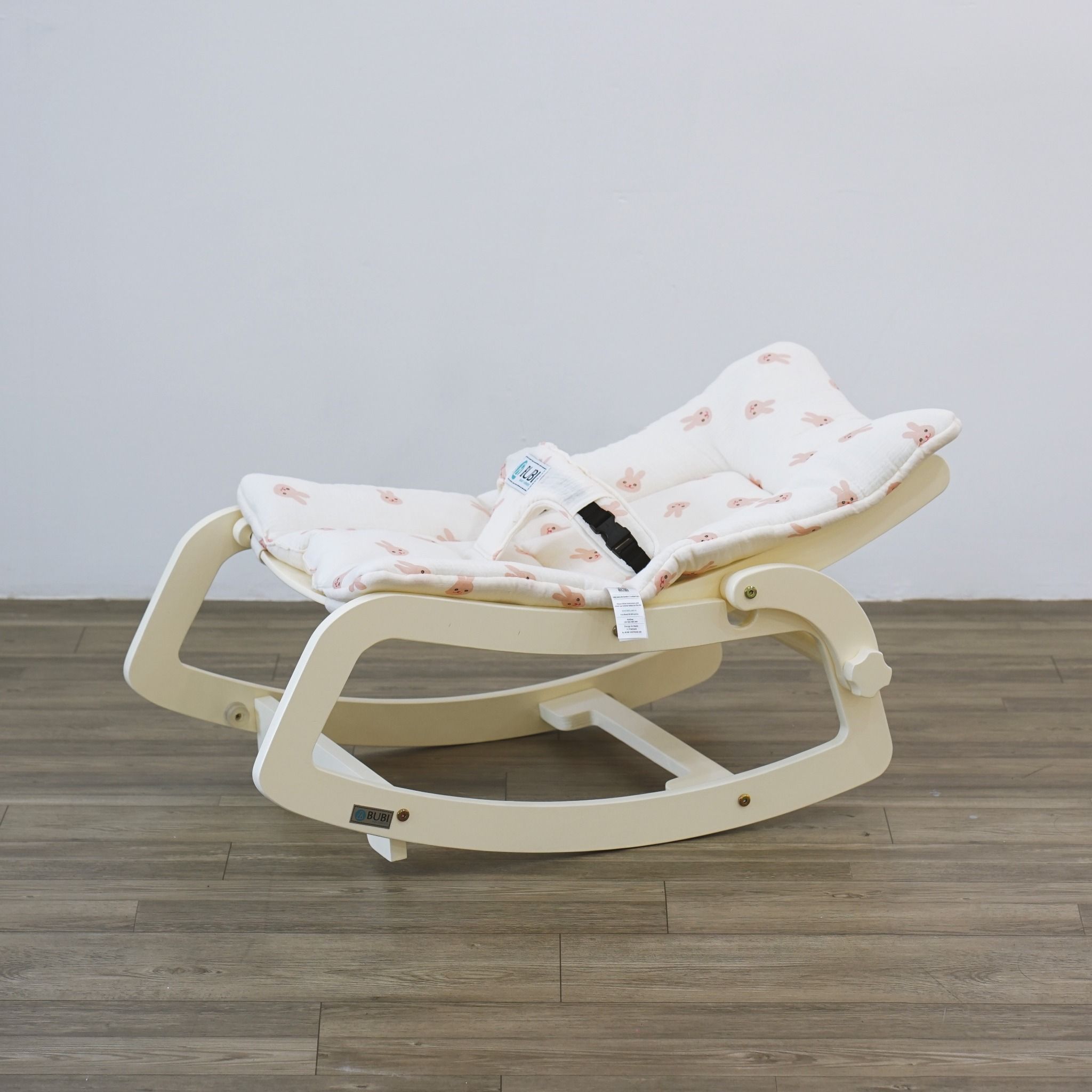  BUBI Bouncer V2 - Cream Frame w Pink Rabbit Top 